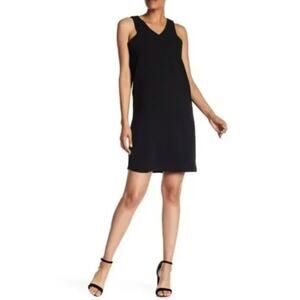 Catherine Malandrino Black V-Neck Sleeveless Dress 2 Mini Shift NWOT